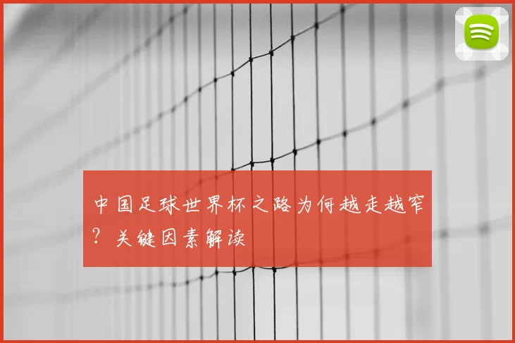中国足球世界杯之路为何越走越窄？关键因素解读